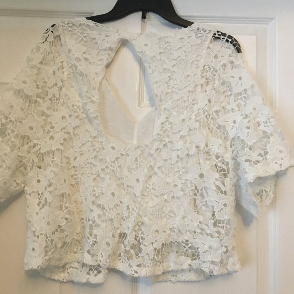 Mango lace /crochet white top - Picture 3 of 3